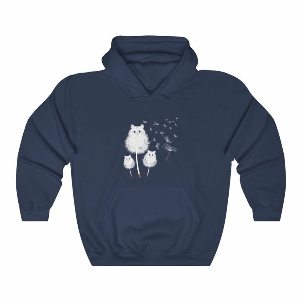 Cute Cat Dandelion Hoodie Sweatshirt size small to - Picture 2 of 2